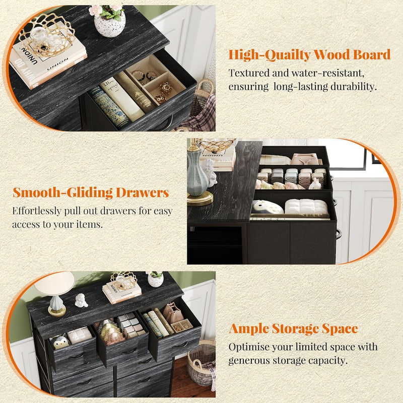 Chest of Drawer with 11 Drawers Modern Bedroom