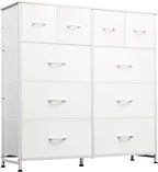 Chest of Drawers 10-Drawer Fabric Dresser with Cabinet