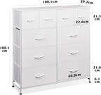 Chest of Drawers 10-Drawer Fabric Dresser with Cabinet