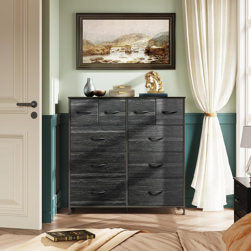 Tall Chest of Drawers 10 Large Fabric Dresser