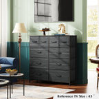 Chest of Drawers 10-Drawer Fabric Dresser with Cabinet