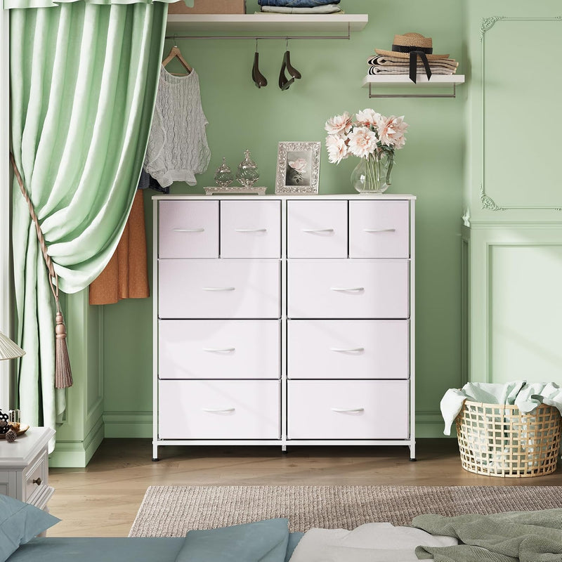Tall Chest of Drawers 10 Large Fabric Dresser