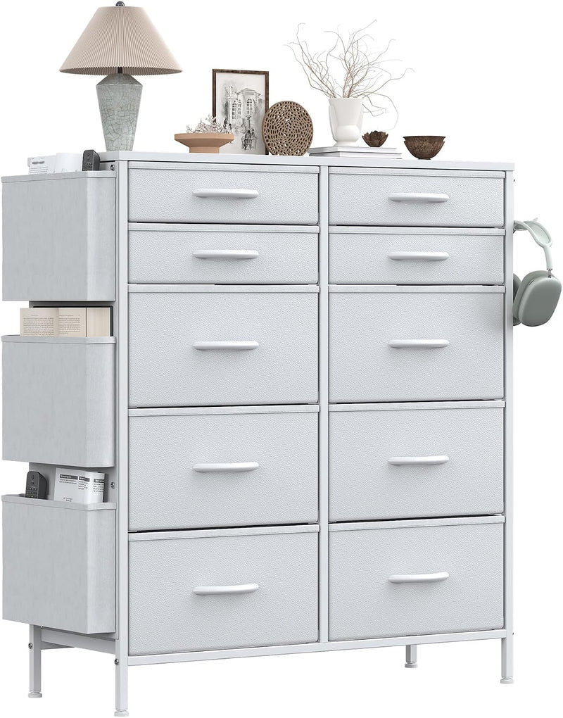 Chest of Drawers 10 Fabric with Side Pockets