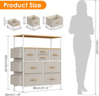 Chest of Drawers 10 Fabric with Side Pockets