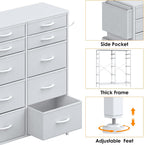 Chest of Drawers 10 Fabric with Side Pockets