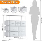 Chest of Drawers 10 Fabric with Side Pockets