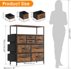 Chest of Drawers 10 Fabric with Side Pockets