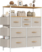 Chest of Drawers 10 Fabric with Side Pockets