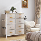 Chest of Drawers 10 Fabric with Side Pockets