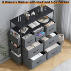 Chest of Drawers 10 Fabric with Side Pockets