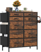 Chest of Drawers 10 Fabric with Side Pockets