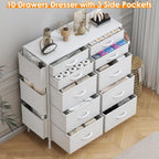 Chest of Drawers 10 Fabric with Side Pockets