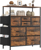 Chest of Drawers 10 Fabric with Side Pockets