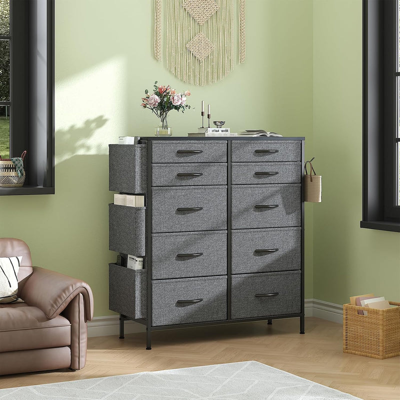 Chest of Drawers 10 Fabric with Side Pockets