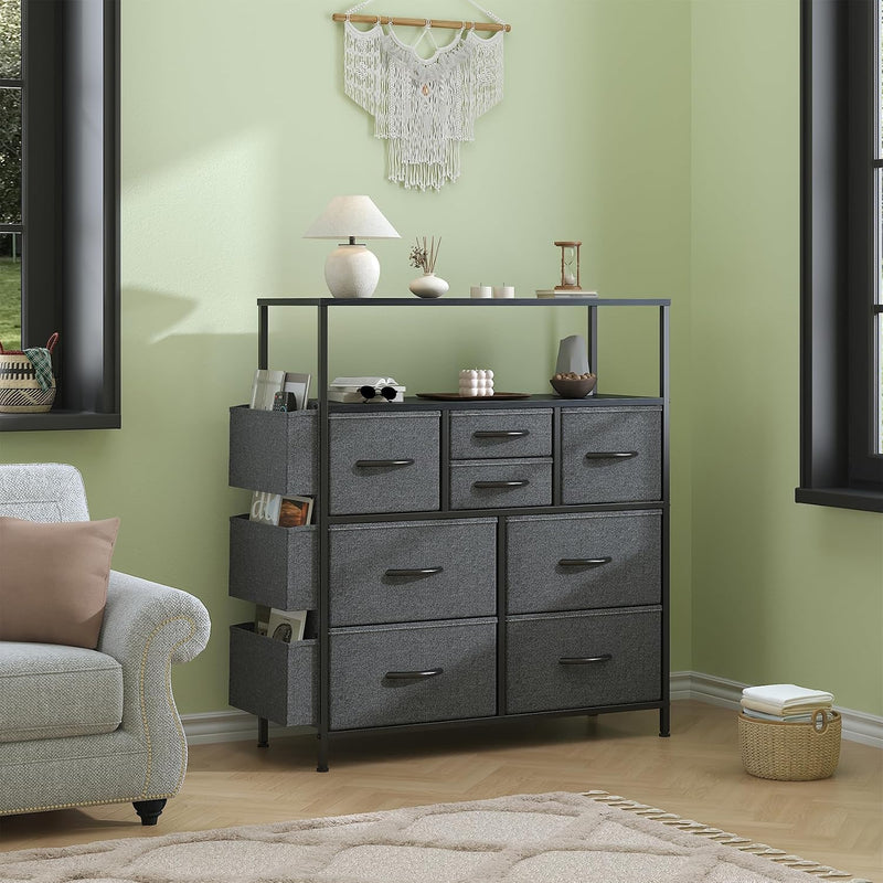 Chest of Drawers 10 Fabric with Side Pockets