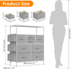 Chest of Drawers 10 Fabric with Side Pockets