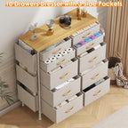 Chest of Drawers 10 Fabric with Side Pockets