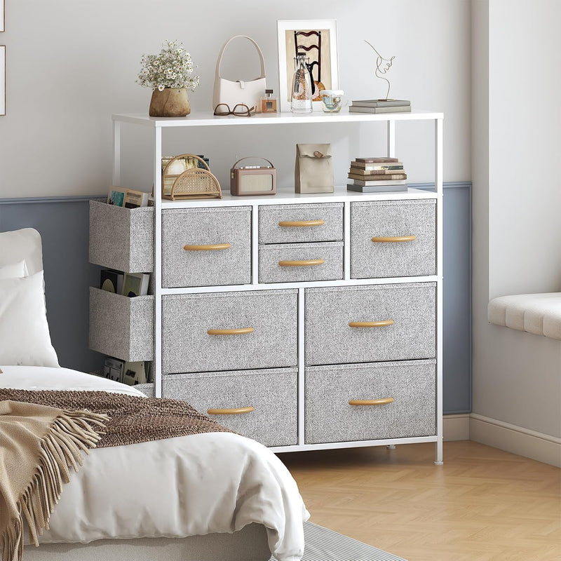 Chest of Drawers 10 Fabric with Side Pockets