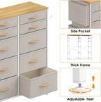Chest of Drawers 10 Fabric with Side Pockets