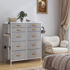 Chest of Drawers 10 Fabric with Side Pockets