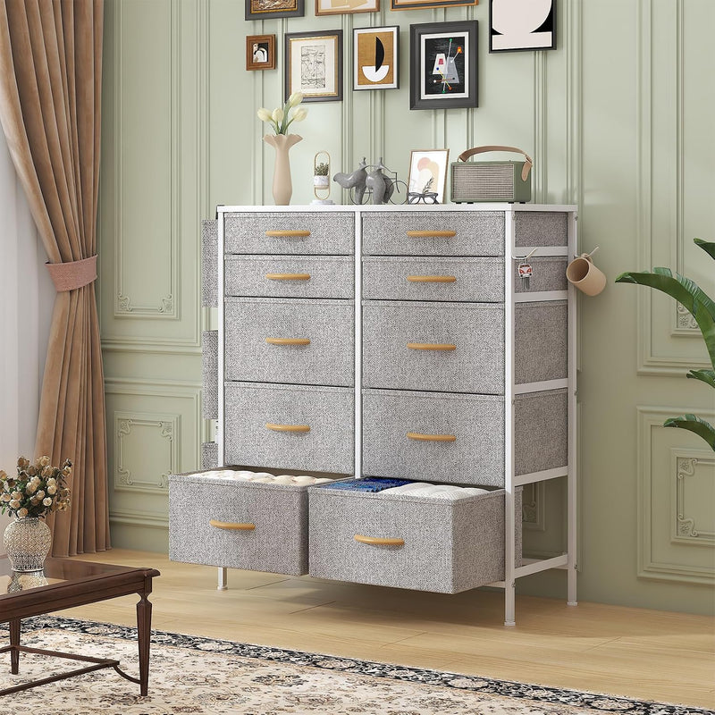 Chest of Drawers 10 Fabric with Side Pockets
