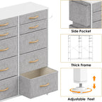 Chest of Drawers 10 Fabric with Side Pockets