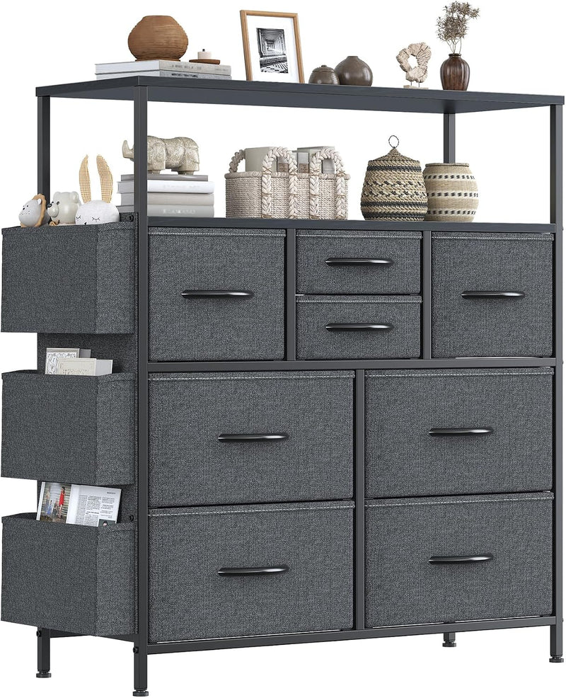 Chest of Drawers 10 Fabric with Side Pockets
