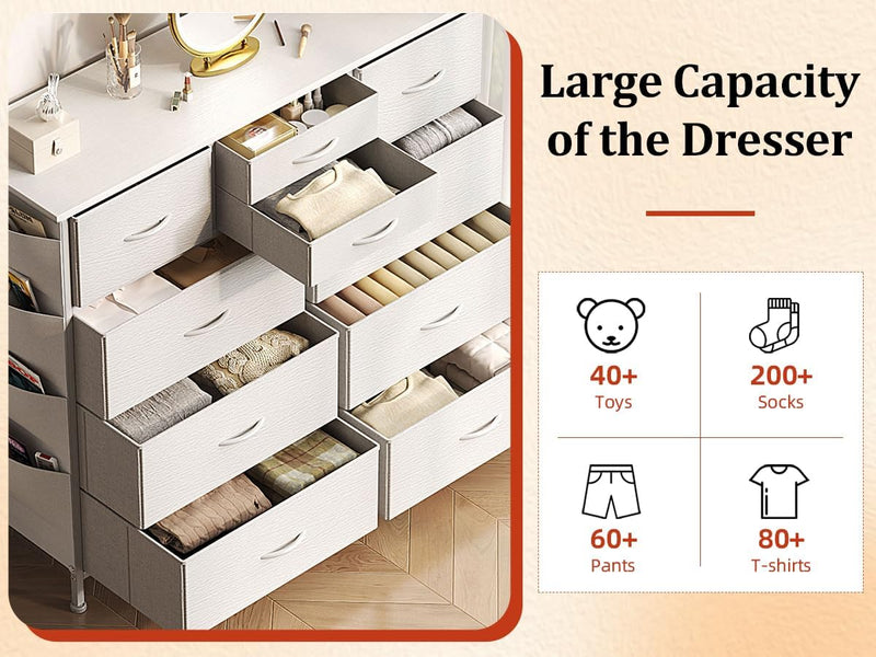 Chest of Drawers Dresser for Bedroom with 10