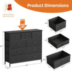 Chest of Drawers Dresser for Bedroom with 10