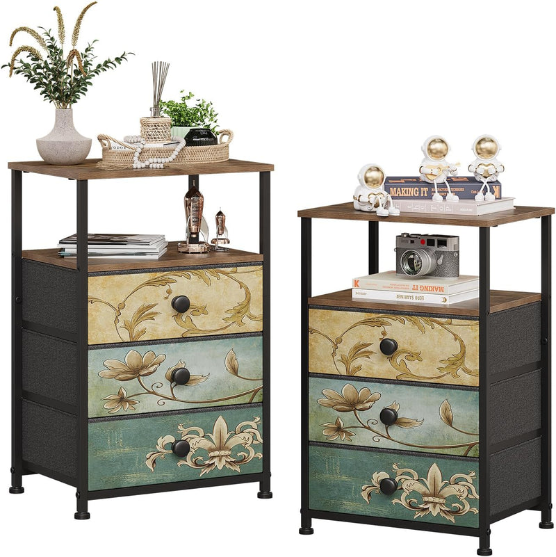 Chest of Drawers 2 Sets Bedside Table