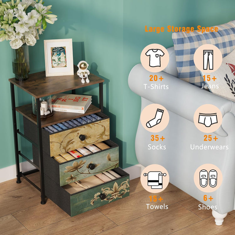 Chest of Drawers 2 Sets Bedside Table