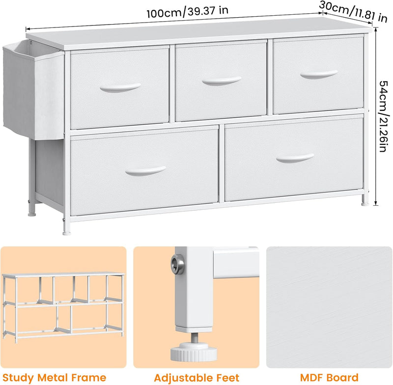 Chest of Drawers 5 Dresser with TV Stand