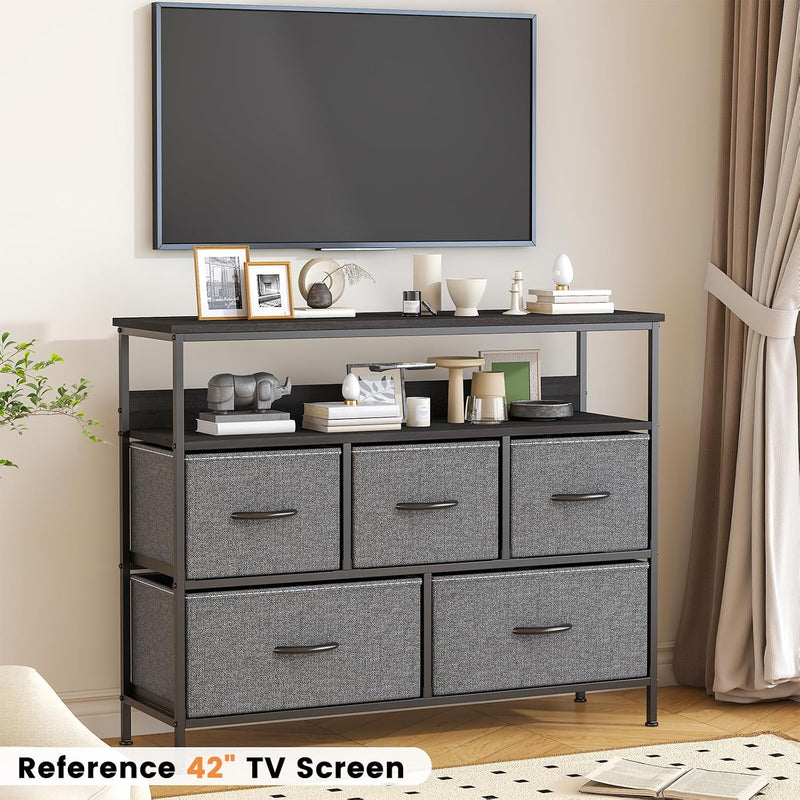 Chest of Drawers 5 Dresser with TV Stand