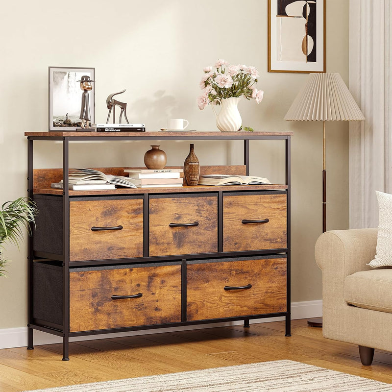 Chest of Drawers 5 Dresser with TV Stand