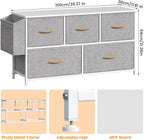 Chest of Drawers 5 Dresser with TV Stand