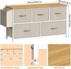Chest of Drawers 5 Dresser with TV Stand