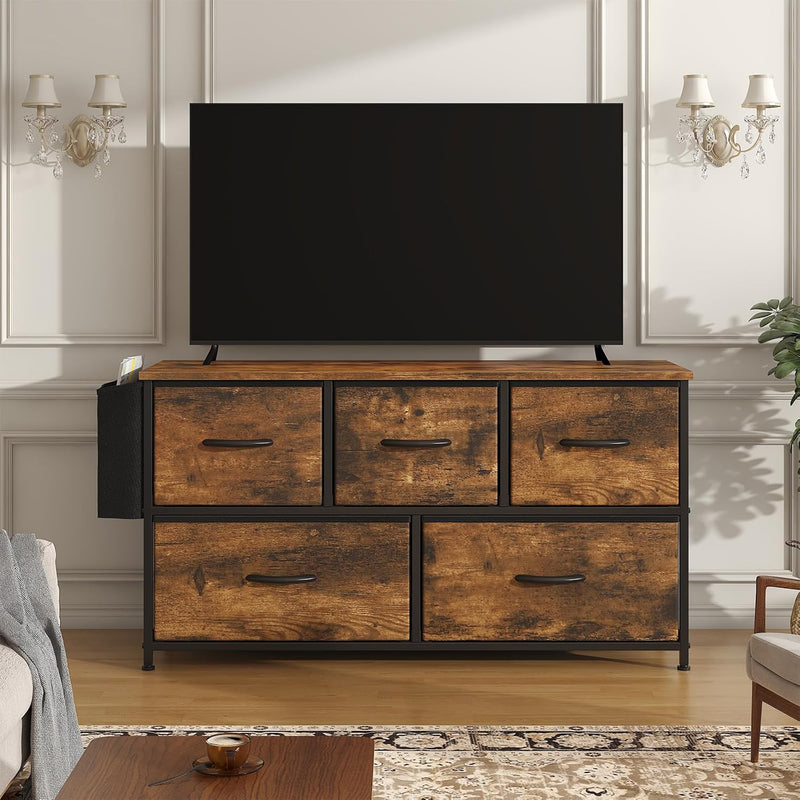 Chest of Drawers 5 Dresser with TV Stand