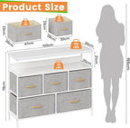 Chest of Drawers 5 Dresser with TV Stand