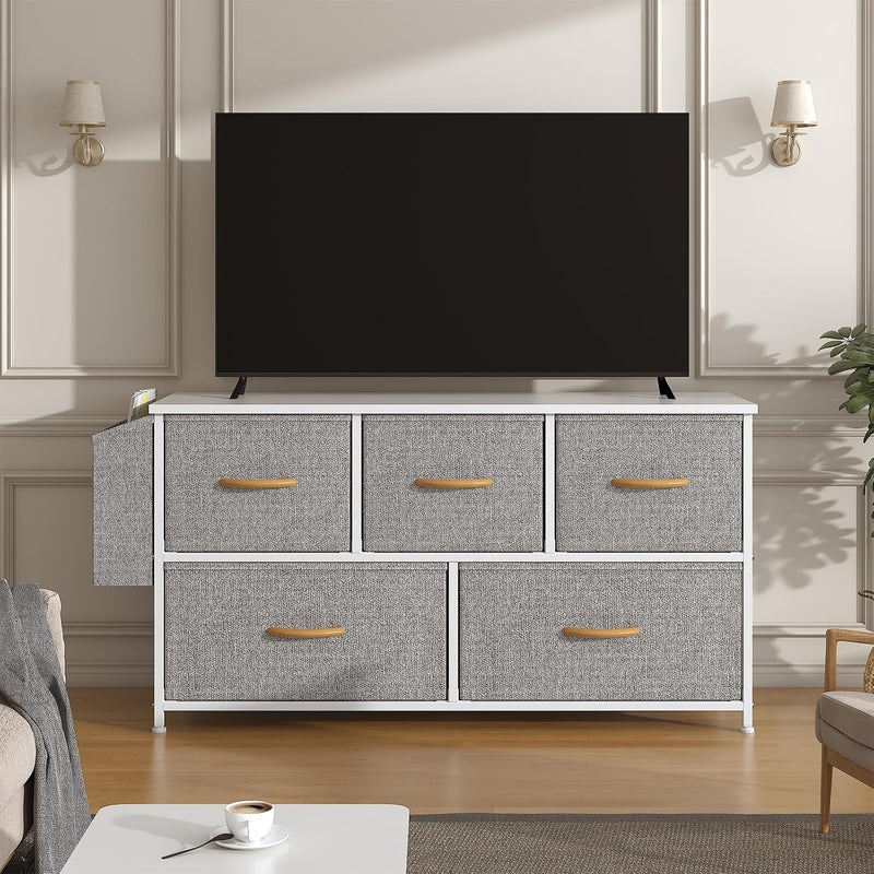 Chest of Drawers 5 Dresser with TV Stand