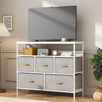 Chest of Drawers 5 Dresser with TV Stand