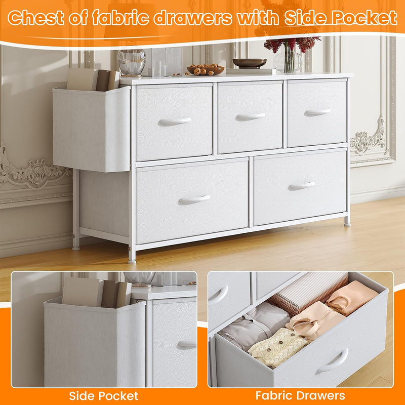 Chest of Drawers 5 Dresser with TV Stand