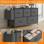 Chest of Drawers 5 Dresser with TV Stand