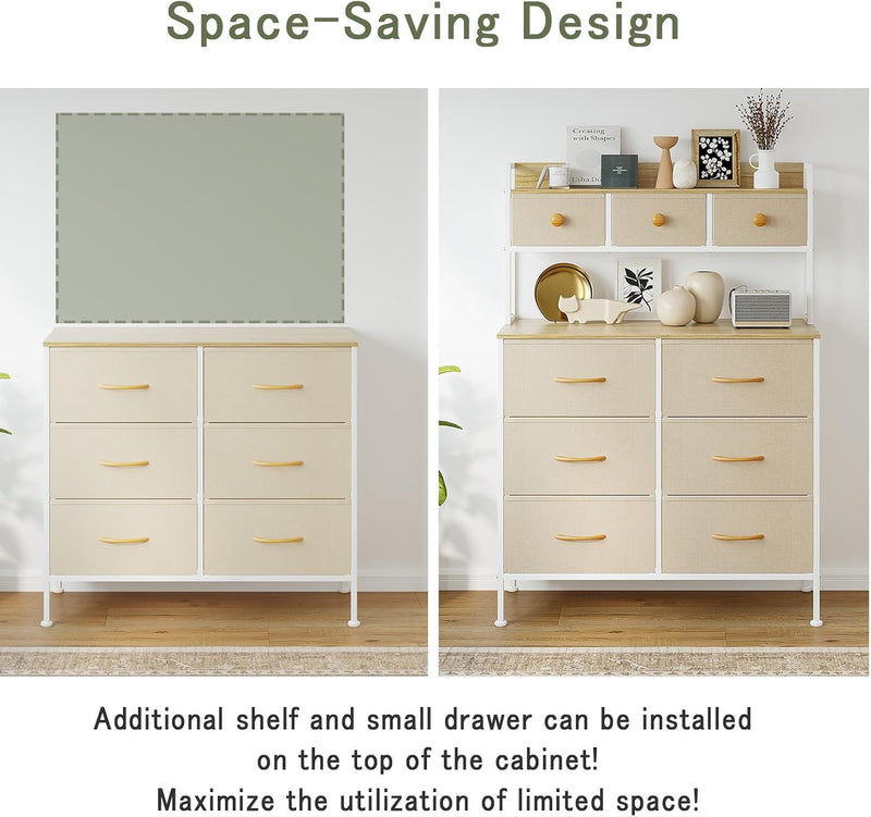 Tall Chest of 9 Drawers 3 Tiers Display