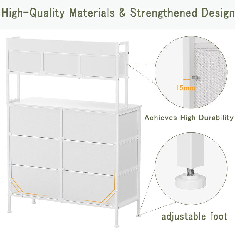 Tall Chest of 9 Drawers 3 Tiers Display