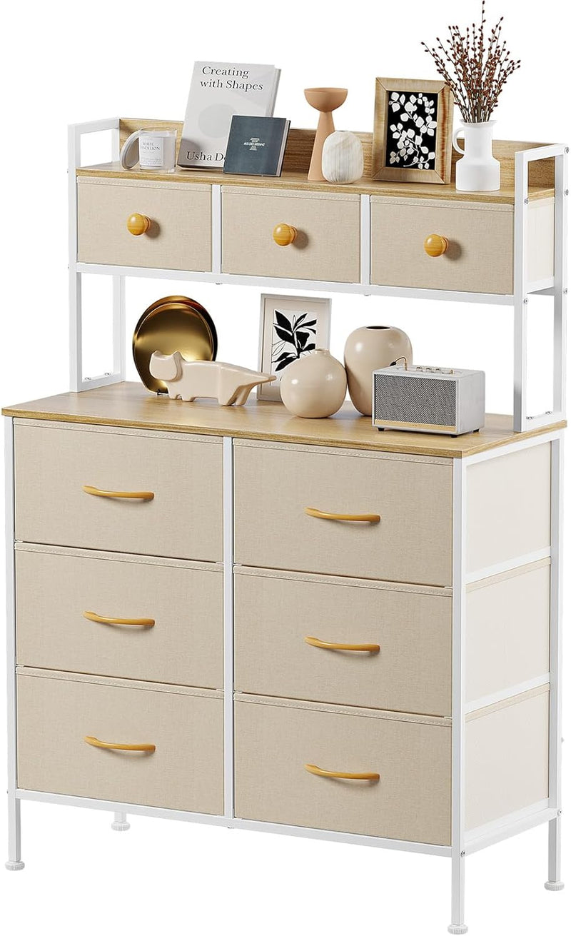 Tall Chest of 9 Drawers 3 Tiers Display