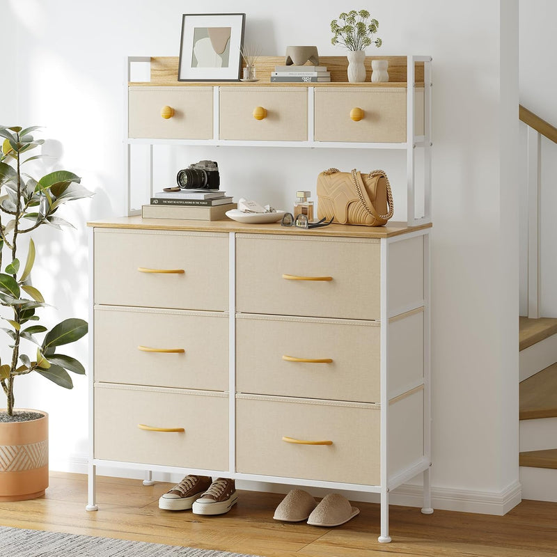 Tall Chest of 9 Drawers 3 Tiers Display