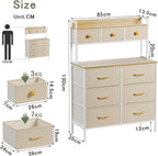Chest of Drawers 9-Drawer Bedroom Cabinet with Handles