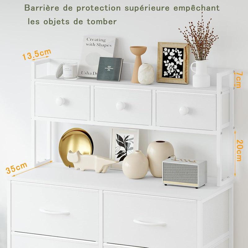 Tall Chest of 9 Drawers 3 Tiers Display