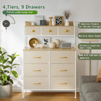 Tall Chest of 9 Drawers 3 Tiers Display