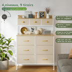 Chest of Drawers 9-Drawer Bedroom Cabinet with Handles
